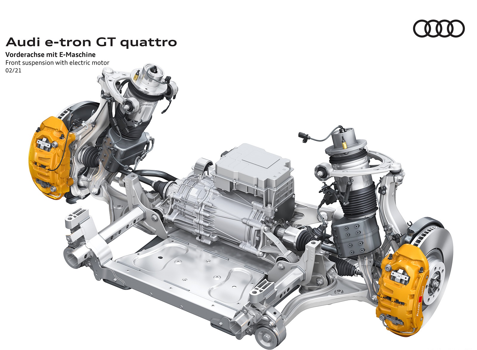 2022 Audi e-tron GT quattro Front suspension with electric motor Wallpapers #108 of 176