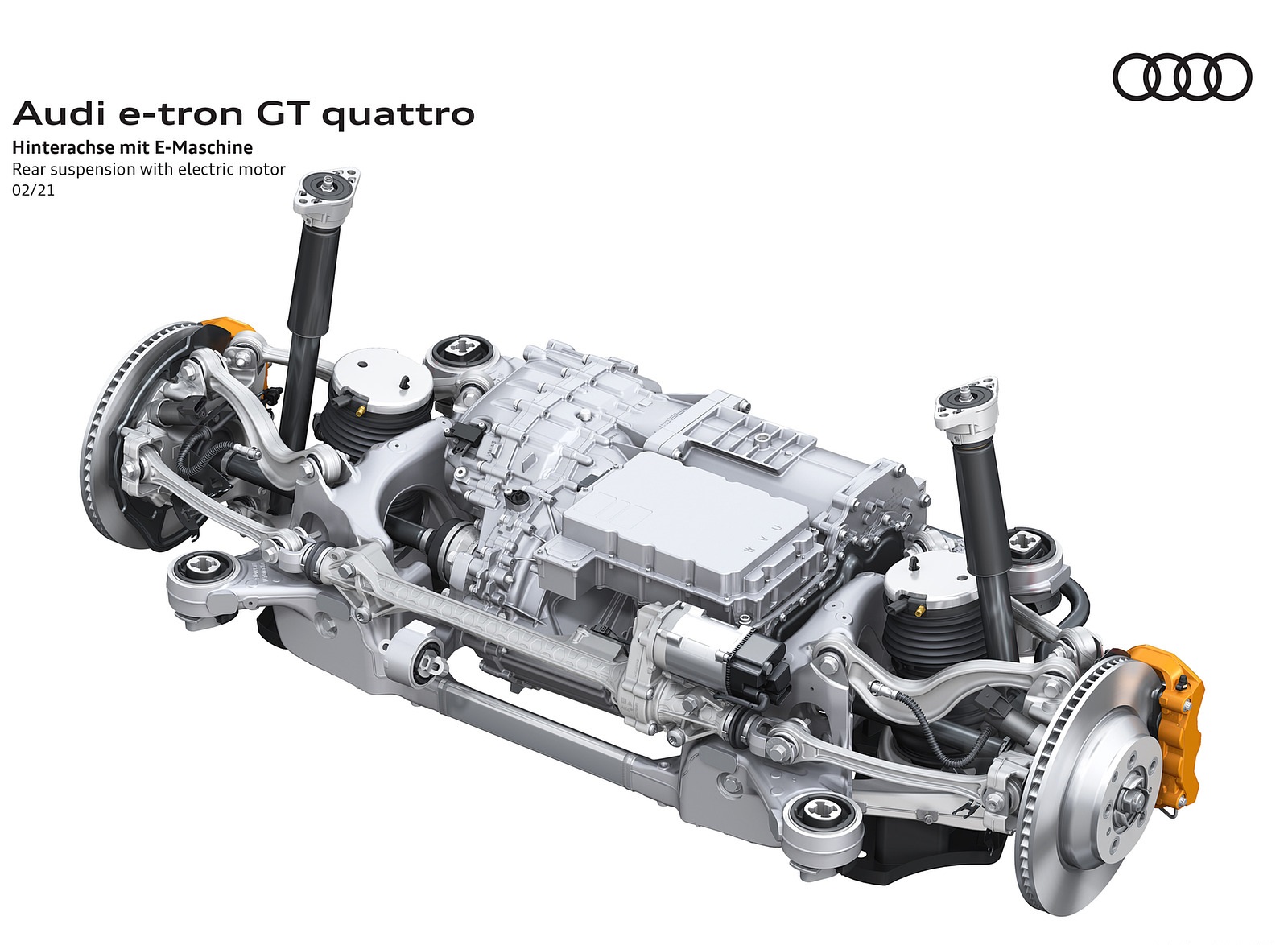 2022 Audi e-tron GT quattro Rear suspension with electric motor Wallpapers #103 of 176
