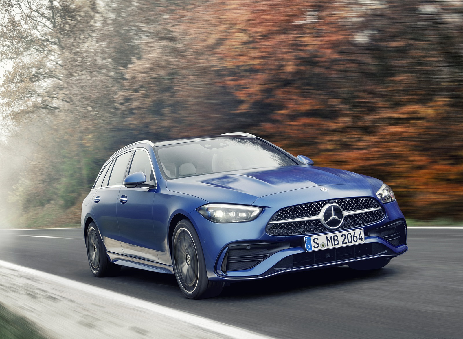 2022 Mercedes-Benz C-Class Wagon T-Model (Color: Spectral Blue) Front Wallpapers  (2)