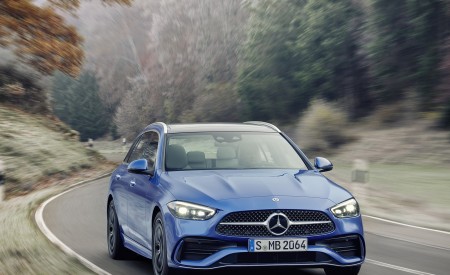 2022 Mercedes-Benz C-Class Wagon T-Model (Color: Spectral Blue) Front Wallpapers 450x275 (3)