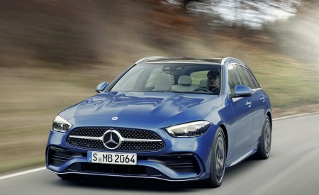 2022 Mercedes-Benz C-Class Wagon T-Model (Color: Spectral Blue) Front Wallpapers 450x275 (5)