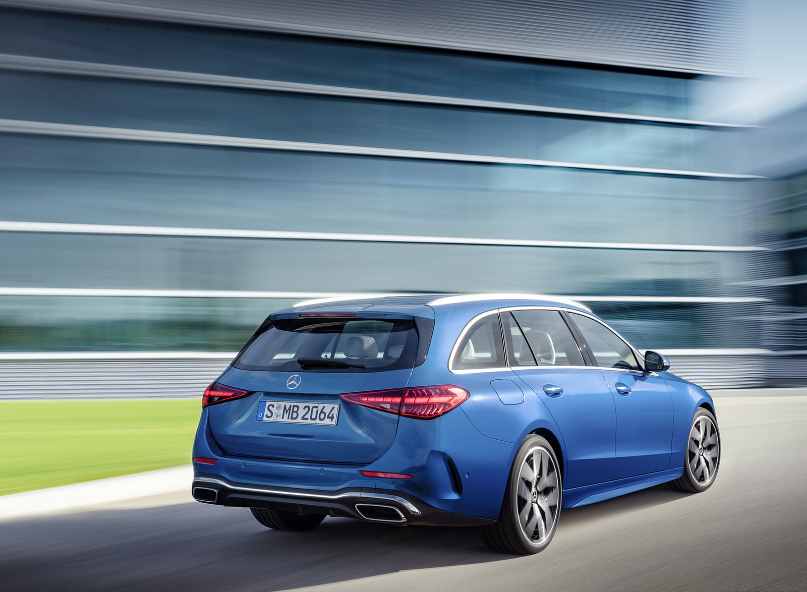 2022 Mercedes-Benz C-Class Wagon T-Model (Color: Spectral Blue) Rear Three-Quarter Wallpapers #15 of 50
