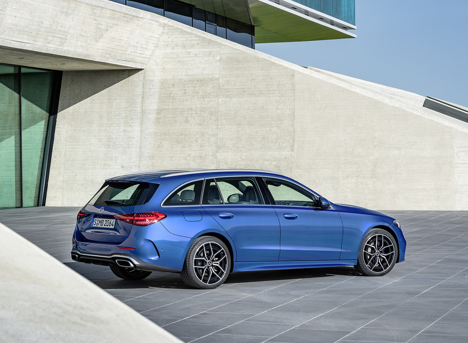 2022 Mercedes-Benz C-Class Wagon T-Model (Color: Spectral Blue) Rear Three-Quarter Wallpapers #26 of 50