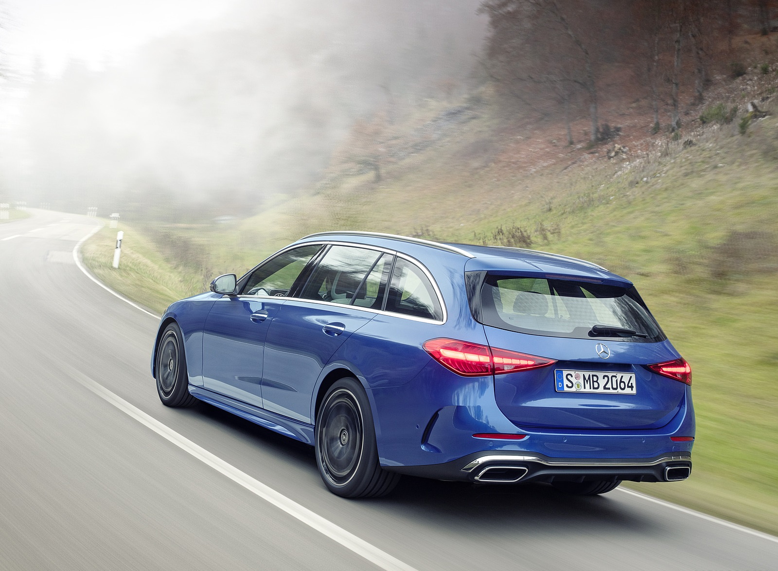 2022 Mercedes-Benz C-Class Wagon T-Model (Color: Spectral Blue) Rear Three-Quarter Wallpapers #6 of 50