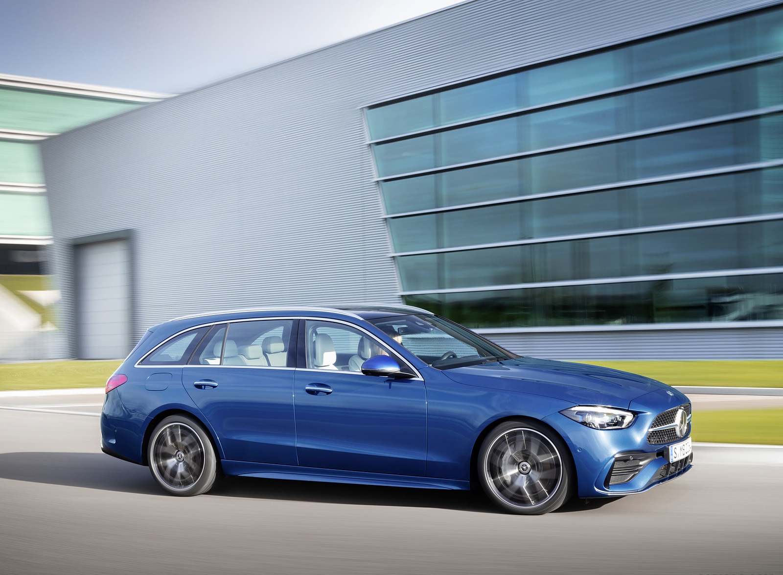 2022 Mercedes-Benz C-Class Wagon T-Model (Color: Spectral Blue) Side Wallpapers  #17 of 50