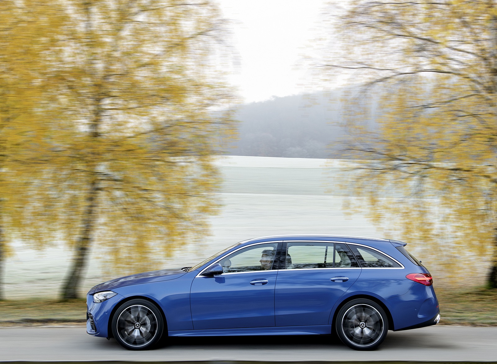 2022 Mercedes-Benz C-Class Wagon T-Model (Color: Spectral Blue) Side Wallpapers (10)