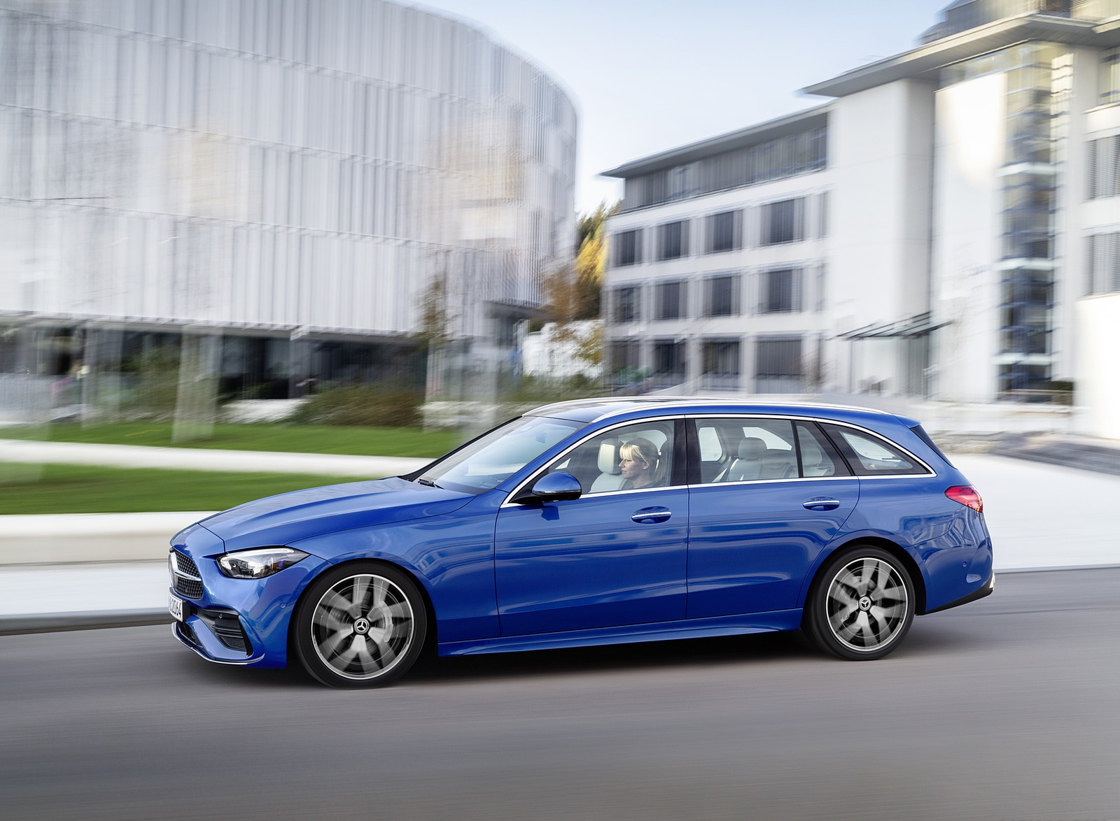 2022 Mercedes-Benz C-Class Wagon T-Model (Color: Spectral Blue) Side Wallpapers #18 of 50