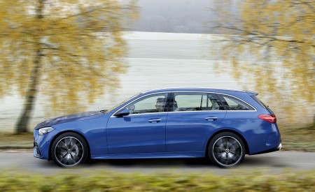 2022 Mercedes-Benz C-Class Wagon T-Model (Color: Spectral Blue) Side Wallpapers 450x275 (11)