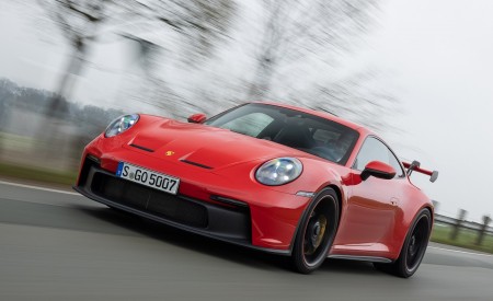2022 Porsche 911 GT3 (Color: Guards Red) Front Three-Quarter Wallpapers 450x275 (3)
