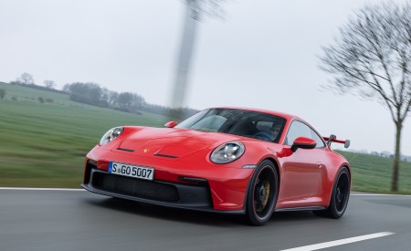 2022 Porsche 911 GT3 (Color: Guards Red) Front Three-Quarter Wallpapers 450x275 (1)