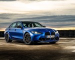 2021 BMW M3 Sedan Competition (Color: Frozen Portimao Blue Metallic) Front Three-Quarter Wallpapers 150x120