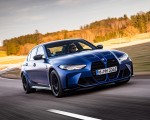 2021 BMW M3 Sedan Competition (Color: Frozen Portimao Blue Metallic) Front Three-Quarter Wallpapers 150x120