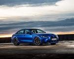 2021 BMW M3 Sedan Competition (Color: Frozen Portimao Blue Metallic) Front Three-Quarter Wallpapers 150x120