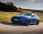 2021 BMW M3 Sedan Competition (Color: Frozen Portimao Blue Metallic) Front Three-Quarter Wallpapers 150x120