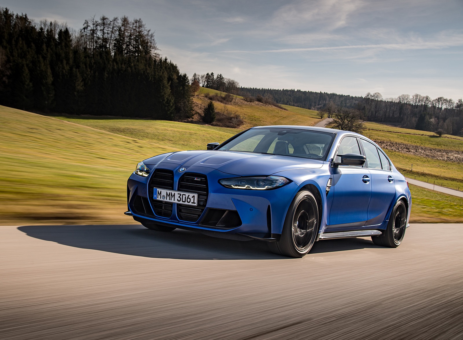 2021 BMW M3 Sedan Competition (Color: Frozen Portimao Blue Metallic) Front Three-Quarter Wallpapers #54 of 268