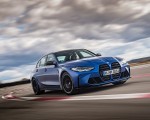 2021 BMW M3 Sedan Competition (Color: Frozen Portimao Blue Metallic) Front Three-Quarter Wallpapers 150x120