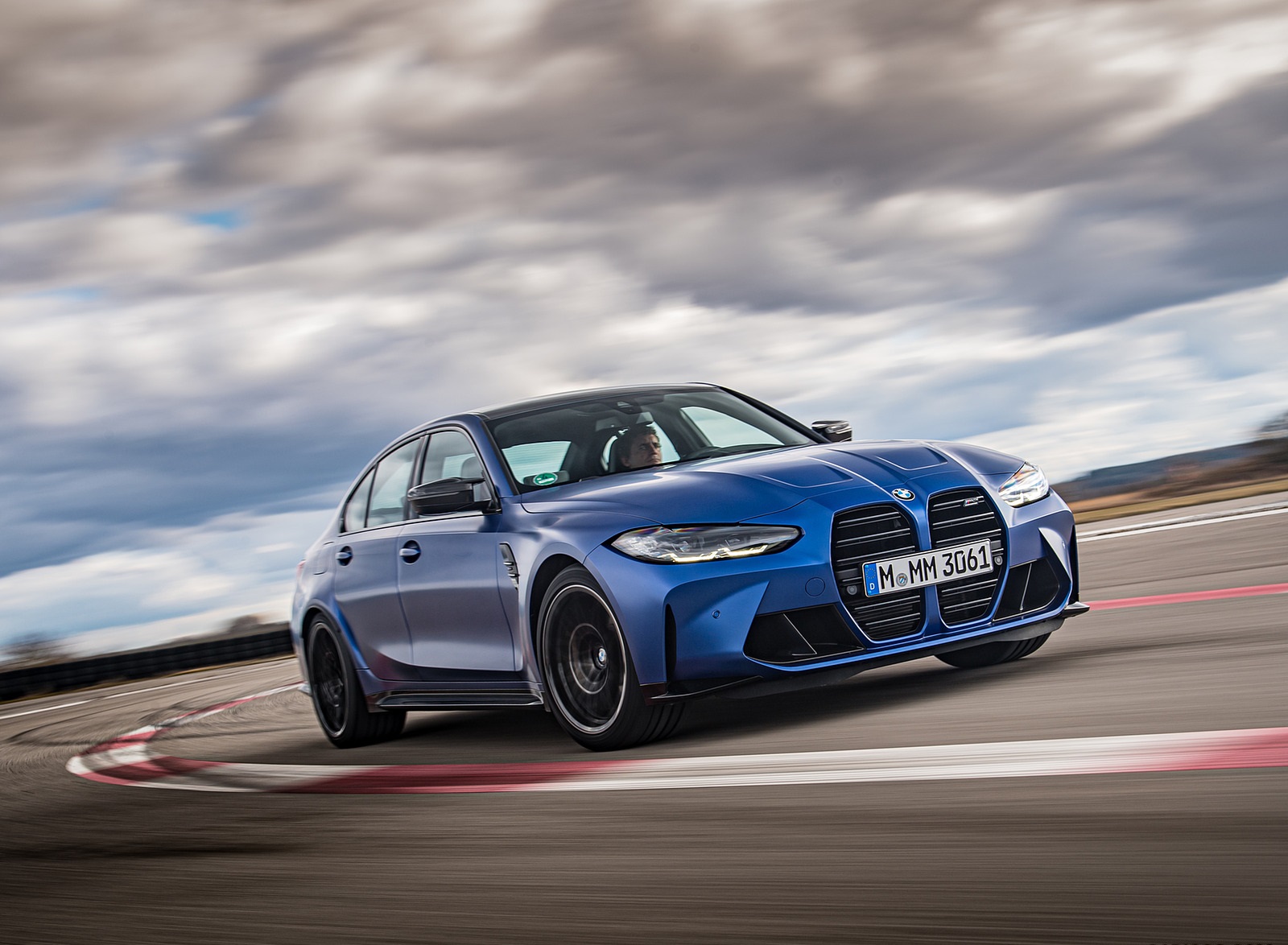 2021 BMW M3 Sedan Competition (Color: Frozen Portimao Blue Metallic) Front Three-Quarter Wallpapers #34 of 268