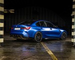 2021 BMW M3 Sedan Competition (Color: Frozen Portimao Blue Metallic) Rear Three-Quarter Wallpapers 150x120