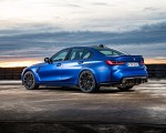 2021 BMW M3 Sedan Competition (Color: Frozen Portimao Blue Metallic) Rear Three-Quarter Wallpapers 150x120