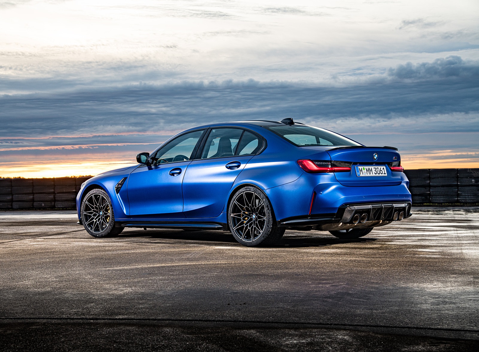 2021 BMW M3 Sedan Competition (Color: Frozen Portimao Blue Metallic) Rear Three-Quarter Wallpapers #71 of 268