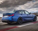 2021 BMW M3 Sedan Competition (Color: Frozen Portimao Blue Metallic) Rear Three-Quarter Wallpapers 150x120