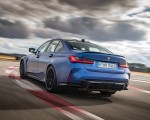 2021 BMW M3 Sedan Competition (Color: Frozen Portimao Blue Metallic) Rear Three-Quarter Wallpapers 150x120