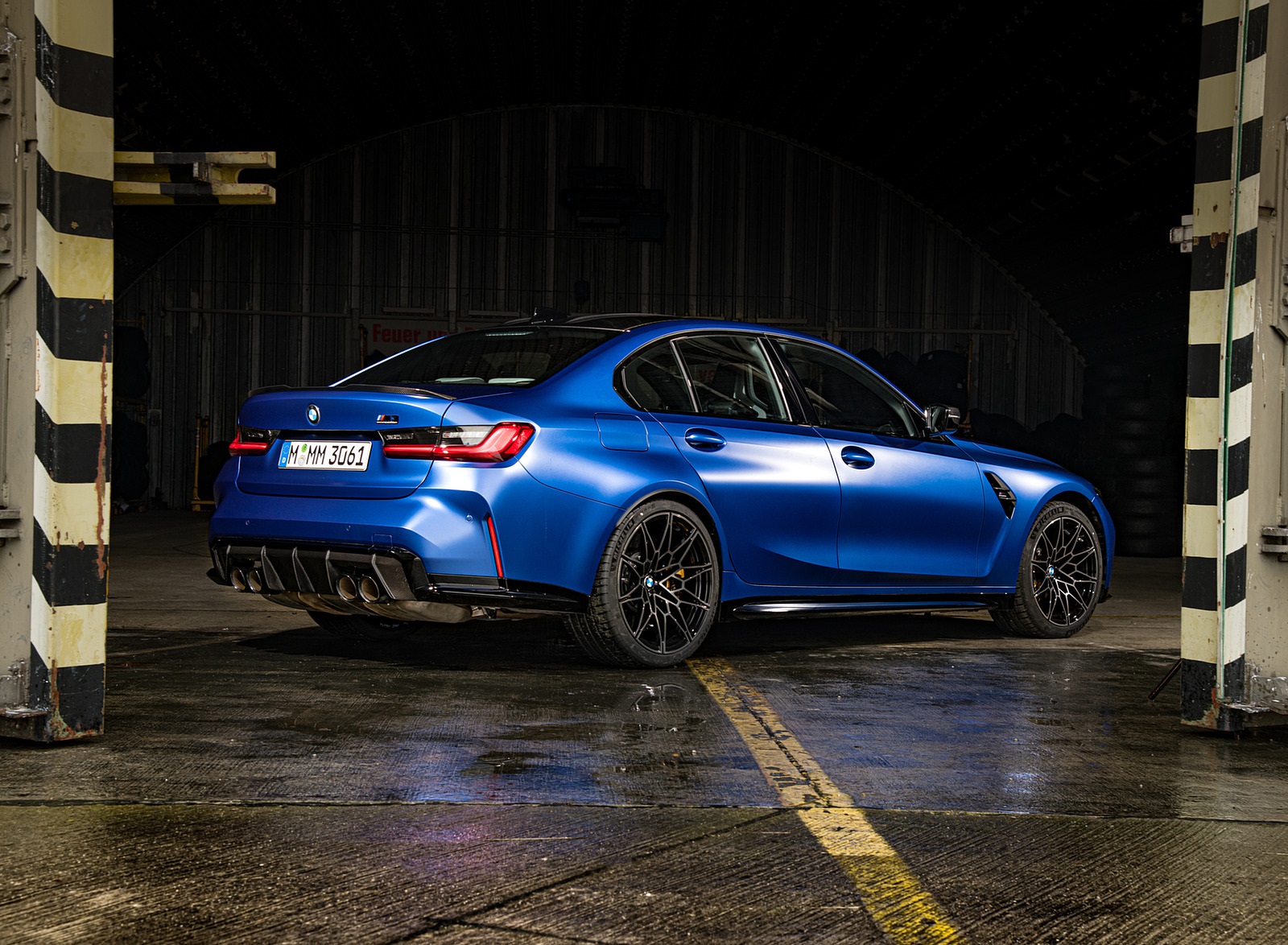 2021 BMW M3 Sedan Competition (Color: Frozen Portimao Blue Metallic) Rear Three-Quarter Wallpapers #83 of 268