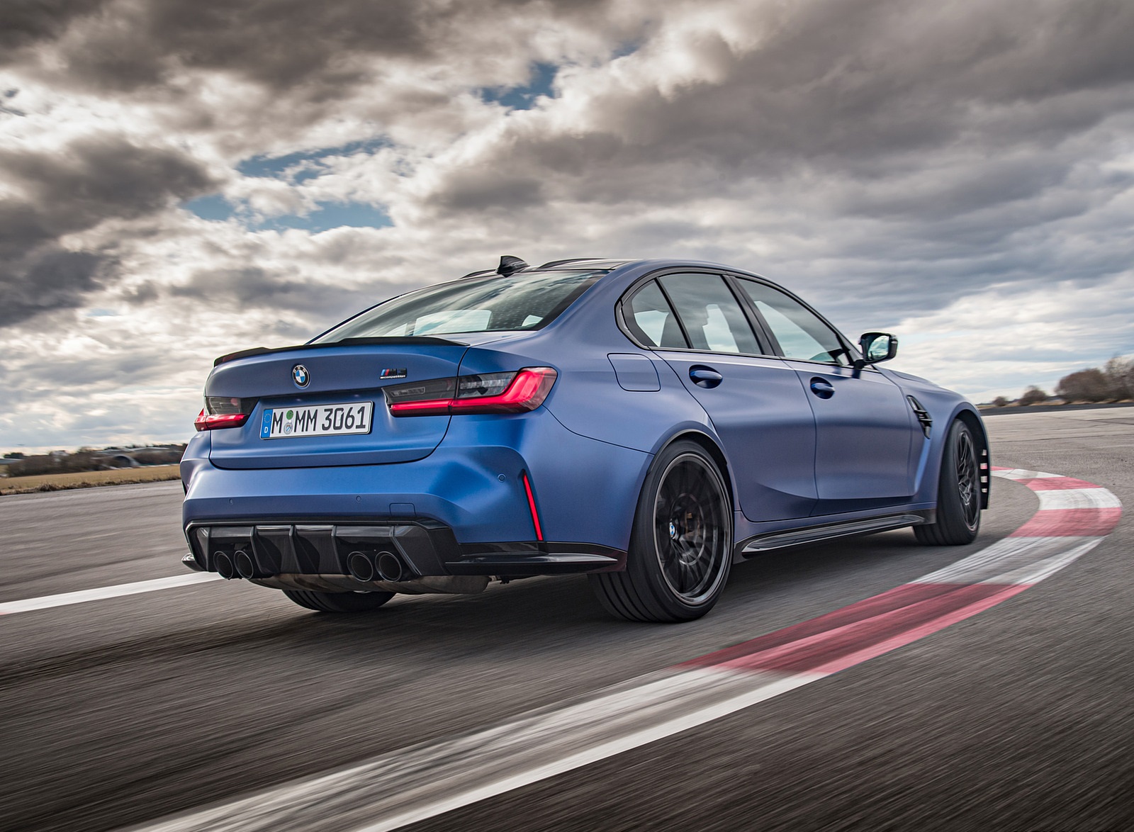 2021 BMW M3 Sedan Competition (Color: Frozen Portimao Blue Metallic) Rear Three-Quarter Wallpapers #46 of 268