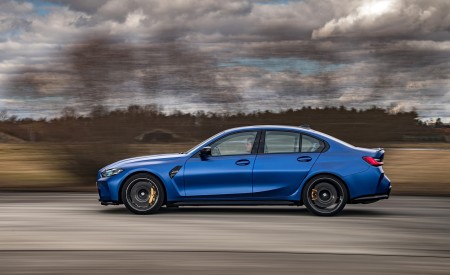 2021 BMW M3 Sedan Competition (Color: Frozen Portimao Blue Metallic) Side Wallpapers 450x275 (50)