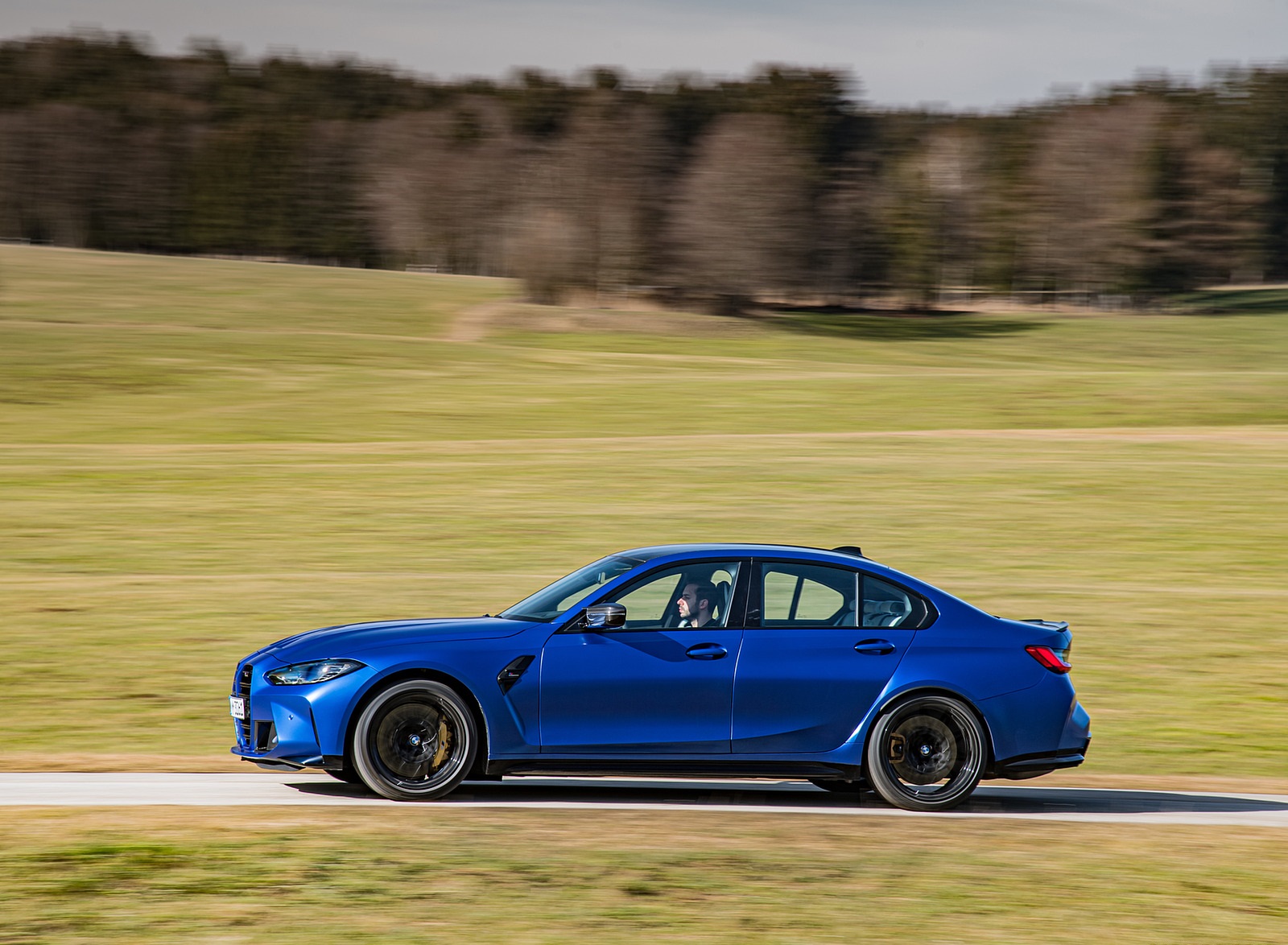 2021 BMW M3 Sedan Competition (Color: Frozen Portimao Blue Metallic) Side Wallpapers #62 of 268