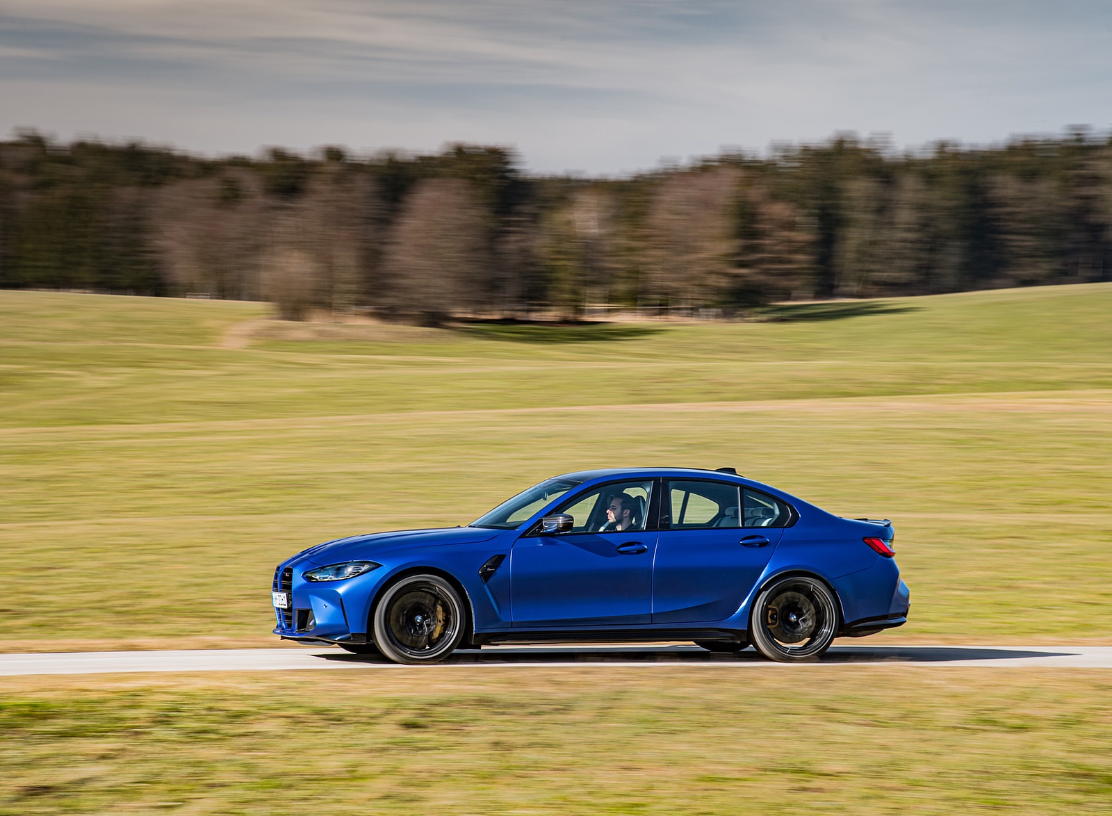 2021 BMW M3 Sedan Competition (Color: Frozen Portimao Blue Metallic) Side Wallpapers #63 of 268