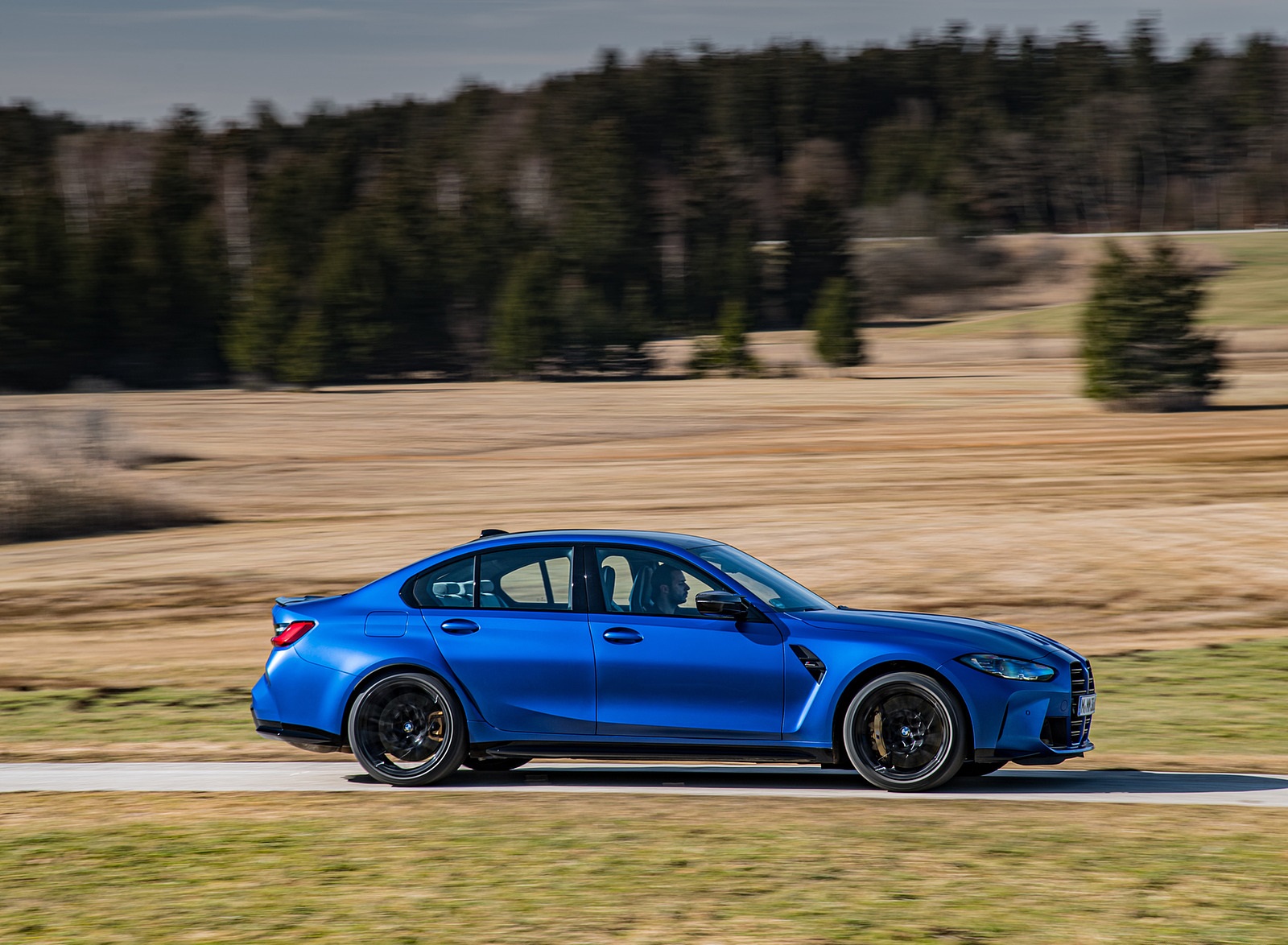 2021 BMW M3 Sedan Competition (Color: Frozen Portimao Blue Metallic) Side Wallpapers #64 of 268
