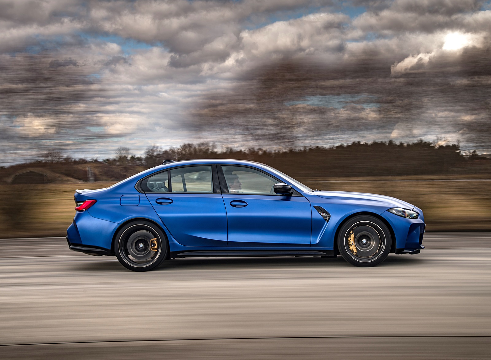 2021 BMW M3 Sedan Competition (Color: Frozen Portimao Blue Metallic) Side Wallpapers #49 of 268