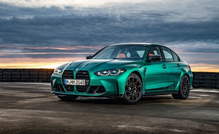 2021 BMW M3 Sedan Competition (Color: Isle of Men Green) Front Three-Quarter Wallpapers 450x275 (142)