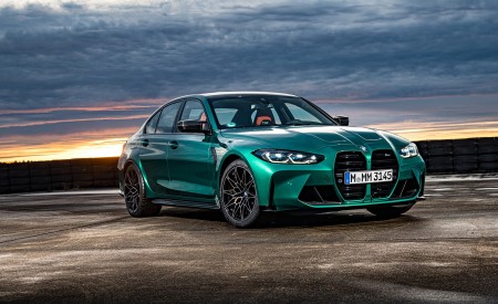 2021 BMW M3 Sedan Competition (Color: Isle of Men Green) Front Three-Quarter Wallpapers 450x275 (143)