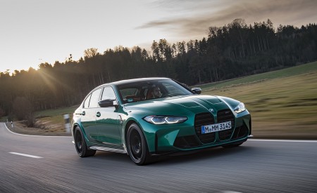 2021 BMW M3 Sedan Competition (Color: Isle of Men Green) Front Three-Quarter Wallpapers 450x275 (127)