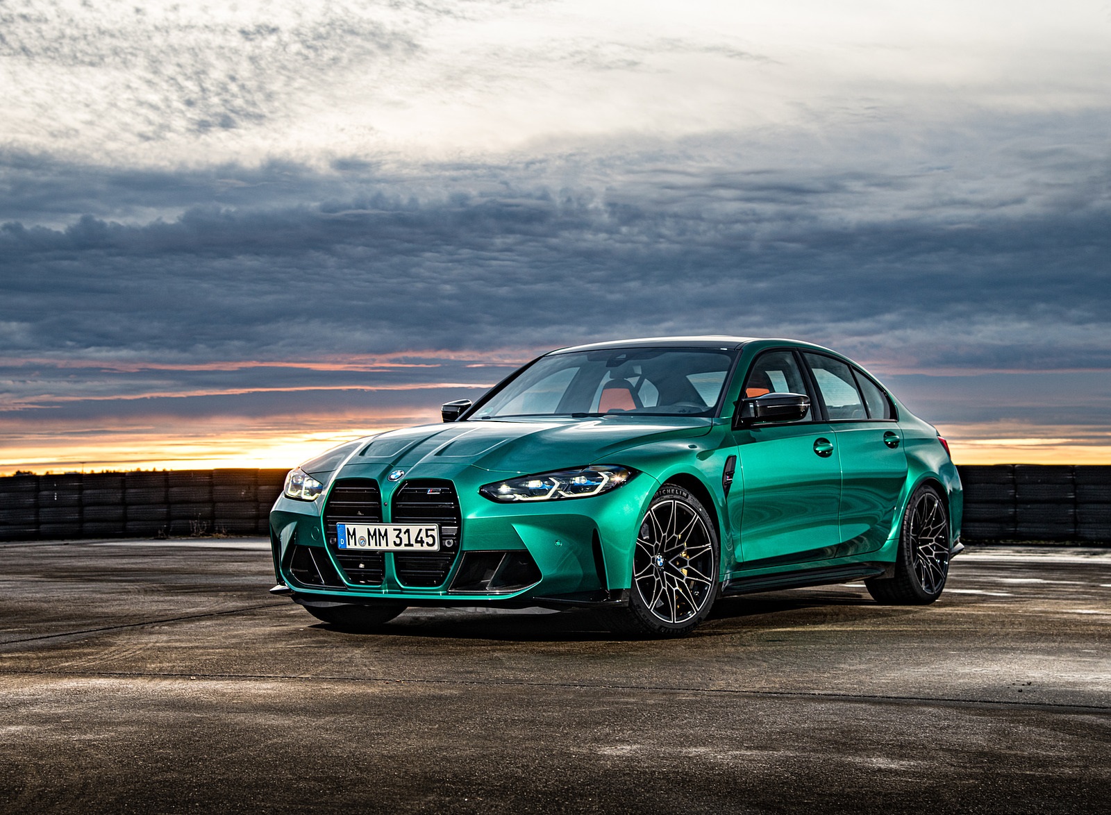 2021 BMW M3 Sedan Competition (Color: Isle of Men Green) Front Three-Quarter Wallpapers #145 of 268