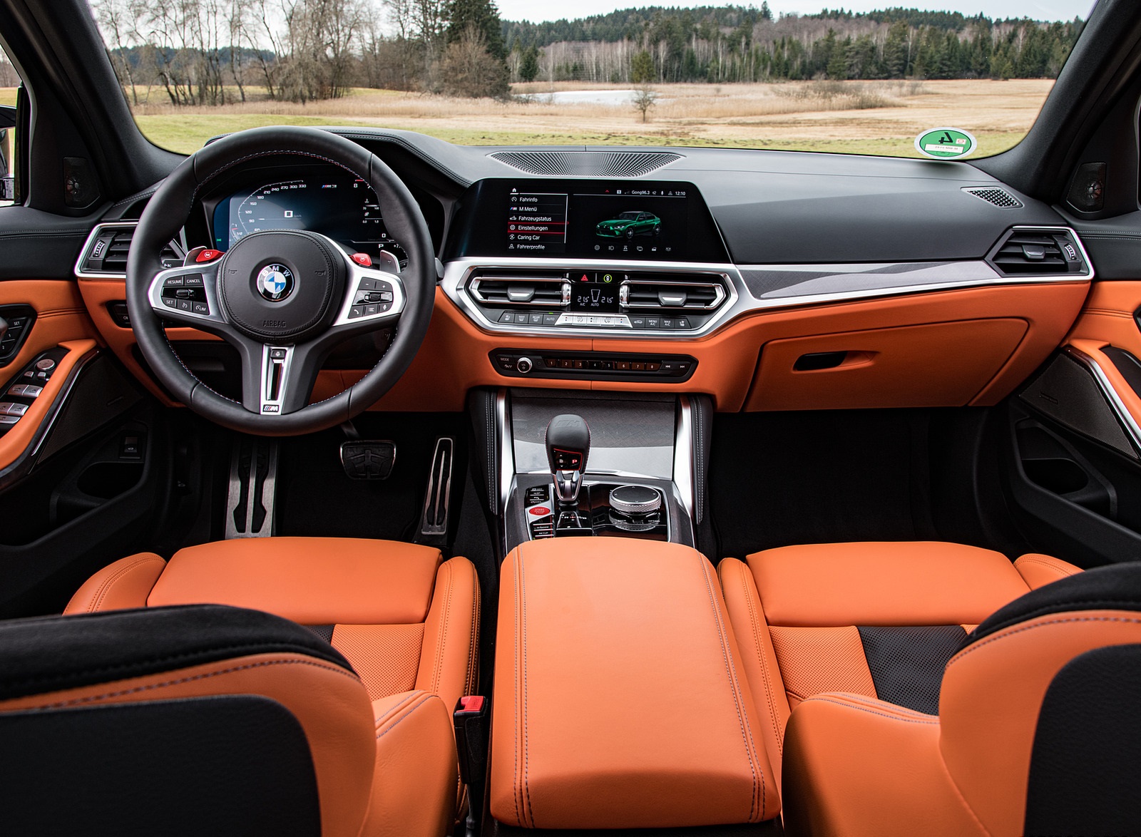2021 BMW M3 Sedan Competition (Color: Isle of Men Green) Interior Cockpit Wallpapers  #158 of 268