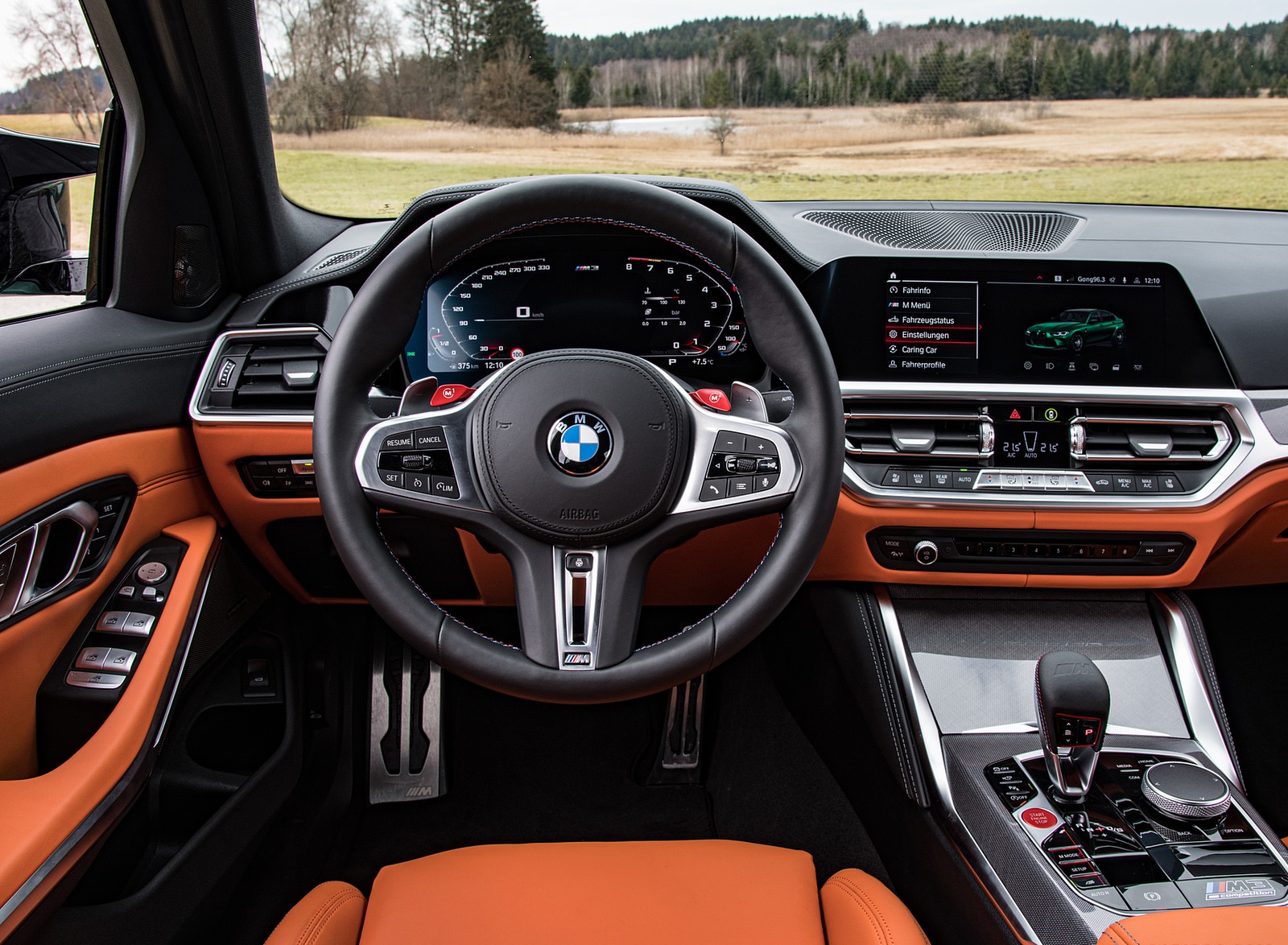 2021 BMW M3 Sedan Competition (Color: Isle of Men Green) Interior Cockpit Wallpapers #157 of 268