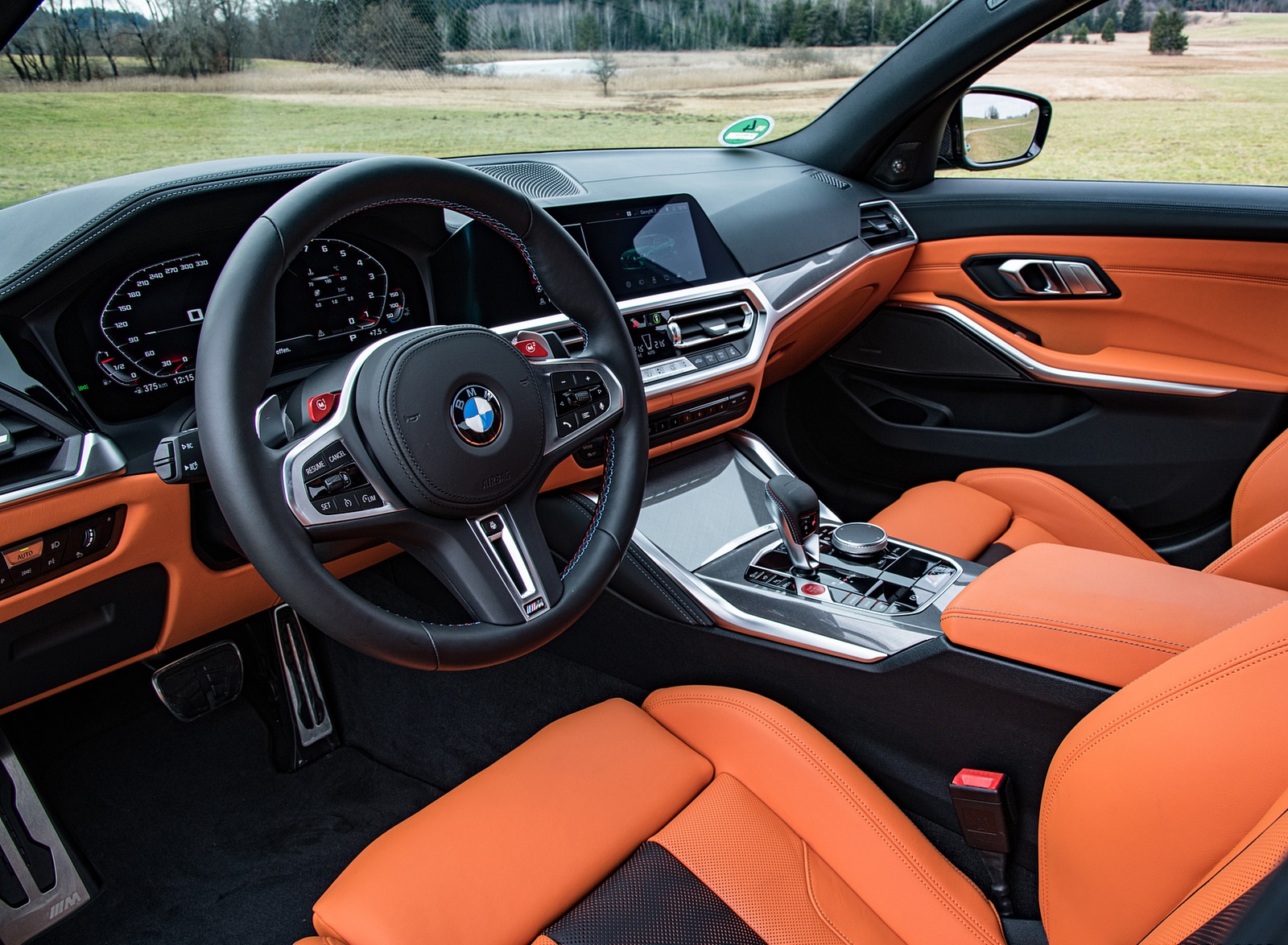 2021 BMW M3 Sedan Competition (Color: Isle of Men Green) Interior Wallpapers  #161 of 268