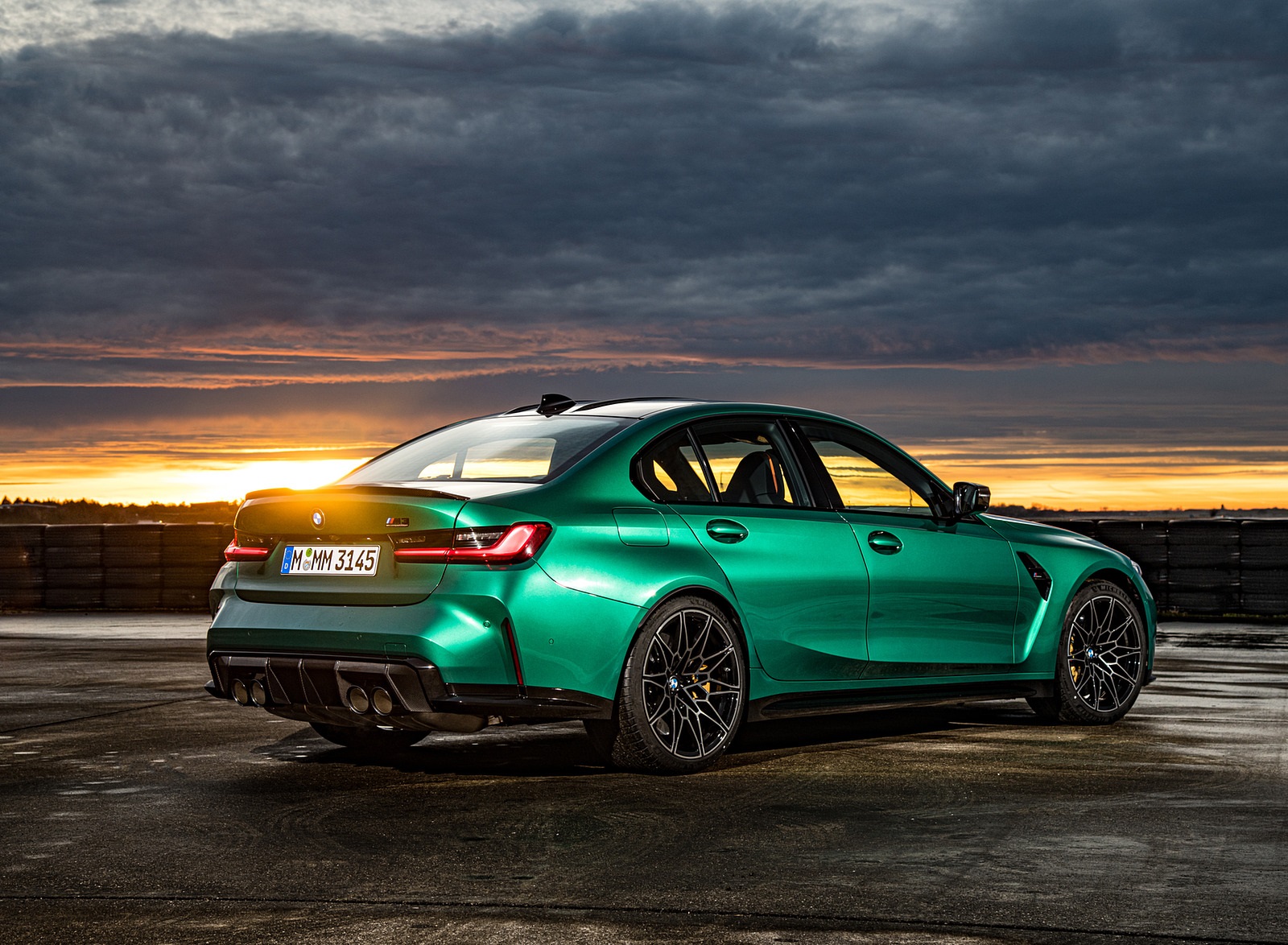 2021 BMW M3 Sedan Competition (Color: Isle of Men Green) Rear Three-Quarter Wallpapers #147 of 268