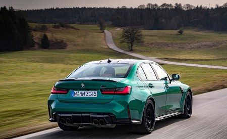 2021 BMW M3 Sedan Competition (Color: Isle of Men Green) Rear Three-Quarter Wallpapers 450x275 (137)