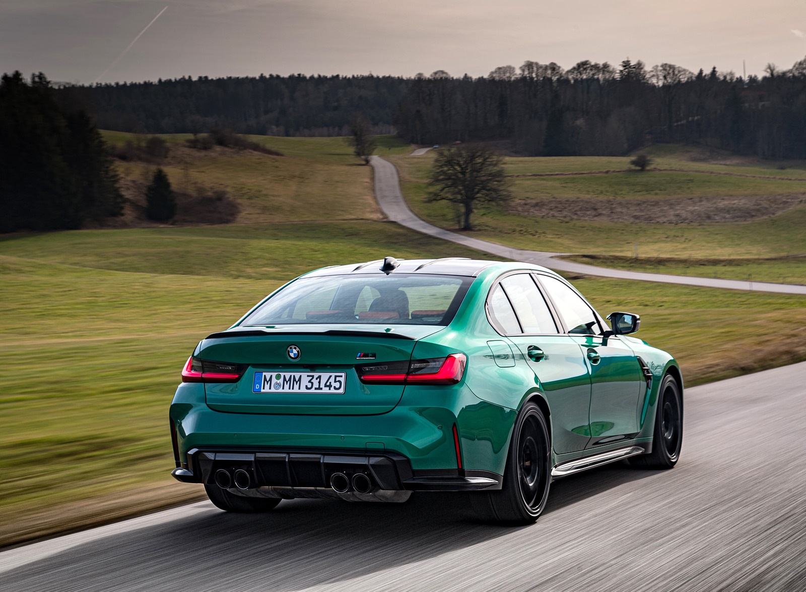 2021 BMW M3 Sedan Competition (Color: Isle of Men Green) Rear Three-Quarter Wallpapers #137 of 268