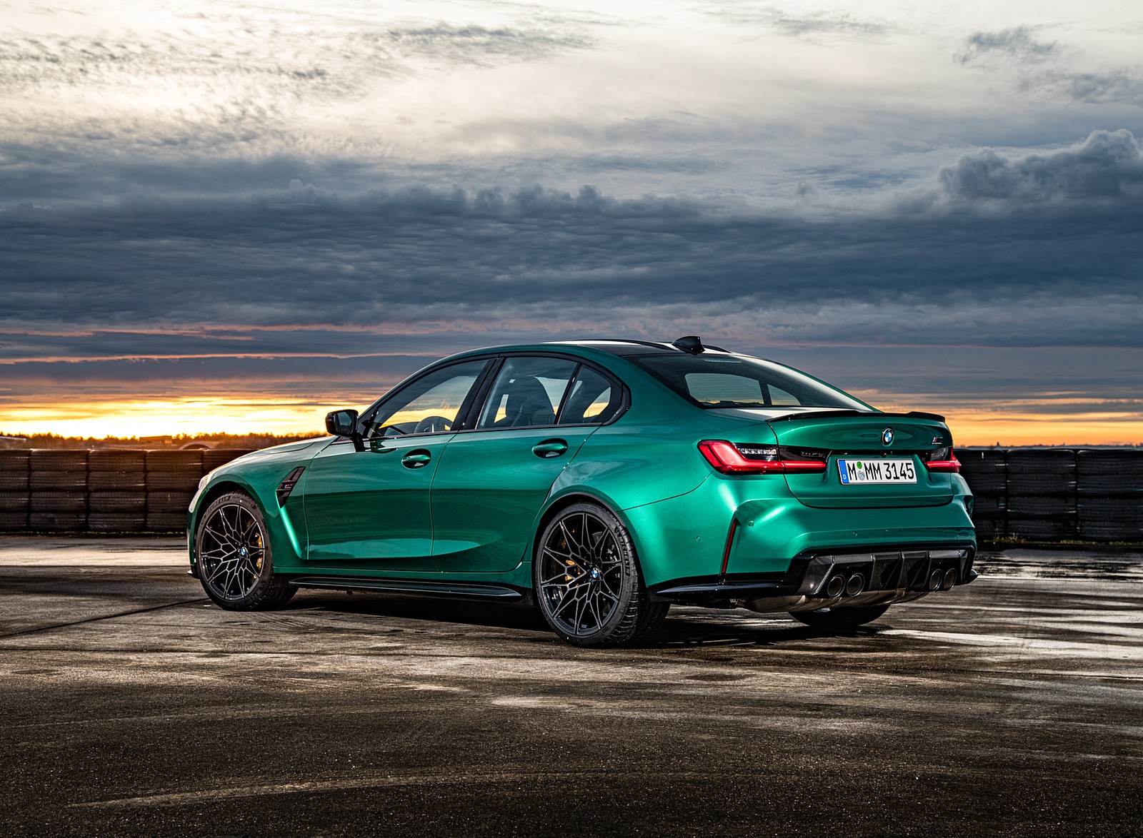 2021 BMW M3 Sedan Competition (Color: Isle of Men Green) Rear Three-Quarter Wallpapers #148 of 268