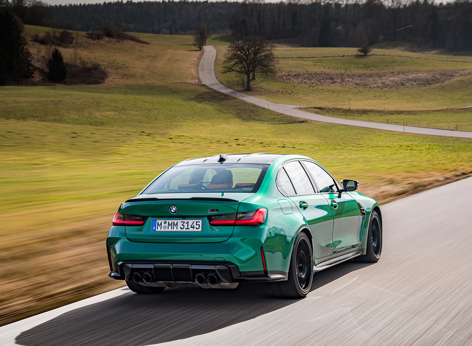 2021 BMW M3 Sedan Competition (Color: Isle of Men Green) Rear Three-Quarter Wallpapers #138 of 268