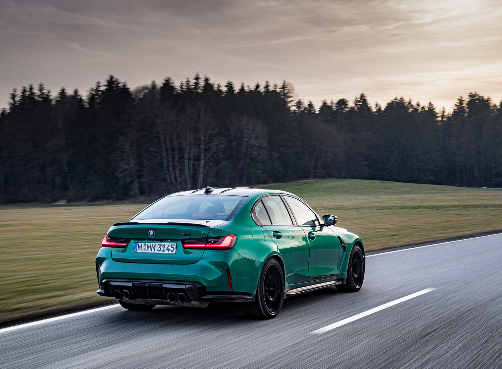 2021 BMW M3 Sedan Competition (Color: Isle of Men Green) Rear Three-Quarter Wallpapers #131 of 268