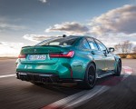 2021 BMW M3 Sedan Competition (Color: Isle of Men Green) Rear Three-Quarter Wallpapers 150x120