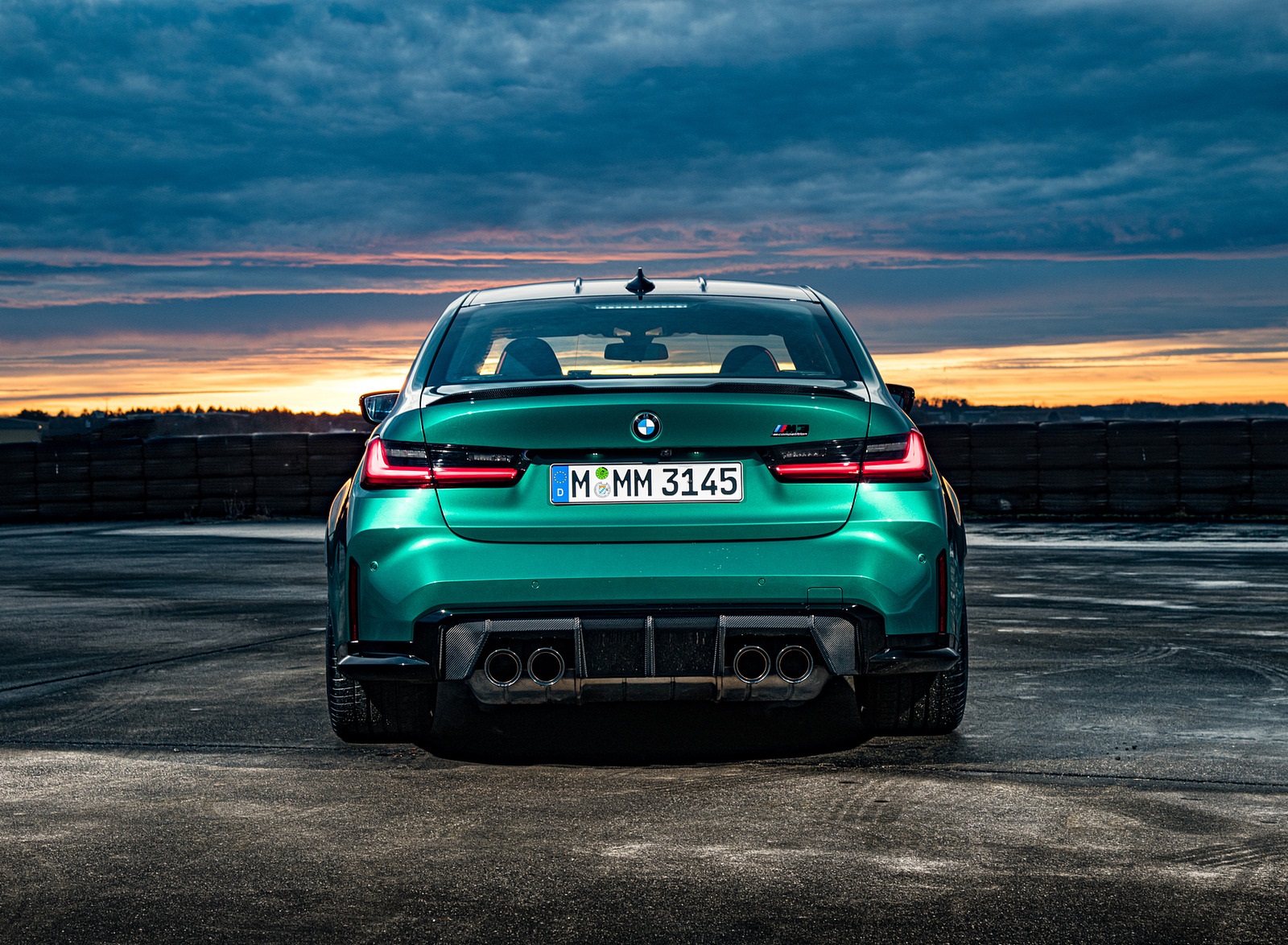 2021 BMW M3 Sedan Competition (Color: Isle of Men Green) Rear Wallpapers #149 of 268