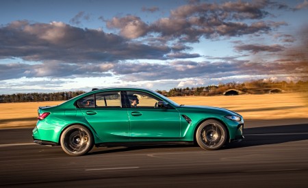 2021 BMW M3 Sedan Competition (Color: Isle of Men Green) Side Wallpapers 450x275 (139)