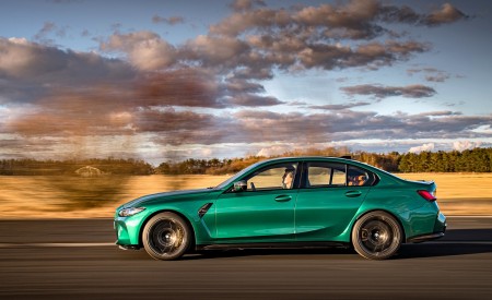 2021 BMW M3 Sedan Competition (Color: Isle of Men Green) Side Wallpapers 450x275 (140)